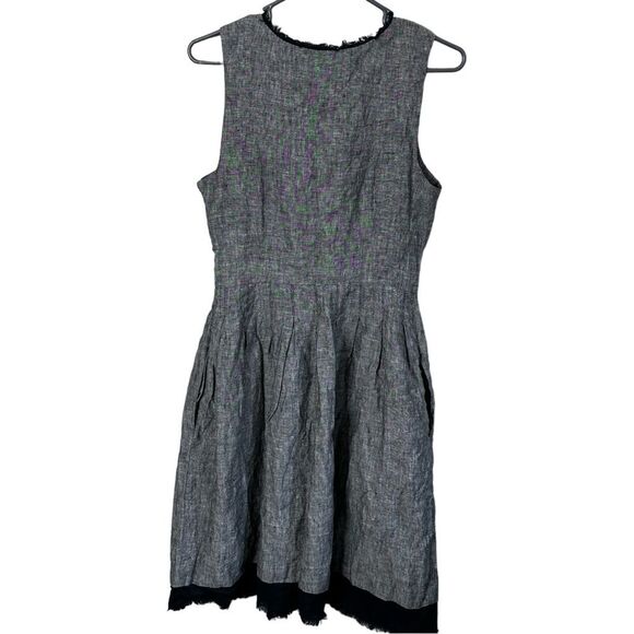 Cynthia Rowley Fit & Flare Dress Women Size 8 Gray Round Neck Button Side Zipper - Picture 5 of 6
